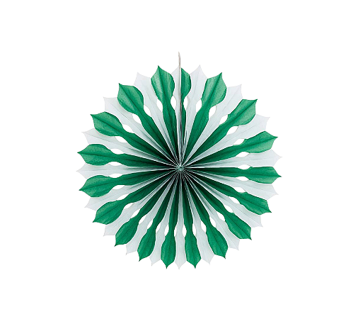 Enfeite Decorativo Leque de Papel Listra Verde Folha 1Un