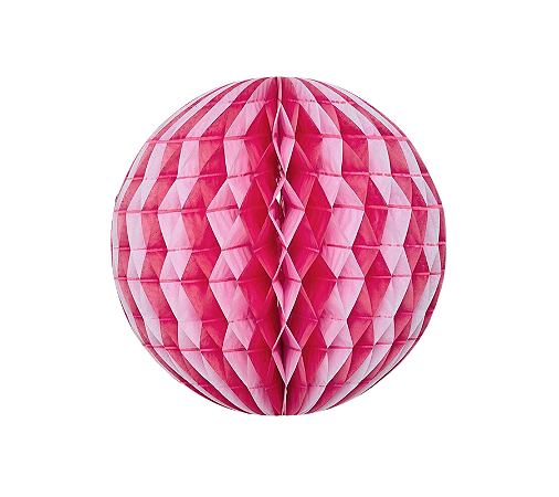 Globo Colmeia de papel tamanho G 24cm - Vermelho e Rosa 1Un