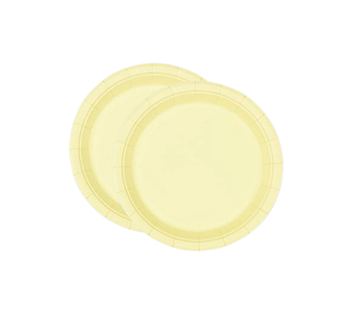 Prato Papel Liso Amarelo Candy Color 18cm 10Un