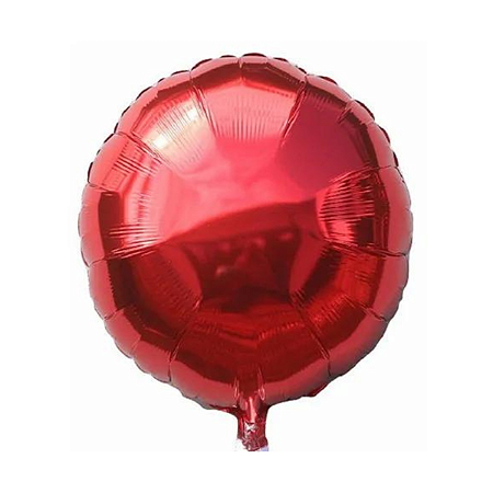 Balão Metalizado Redondo 9" 23cm - Vermelho