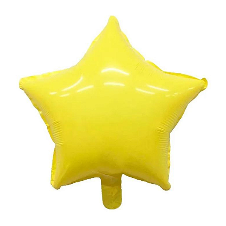 Balão Metalizado Estrela 9" 23cm - Amarelo