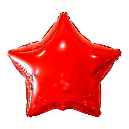 Balão Metalizado Estrela 9" 23cm - Vermelho