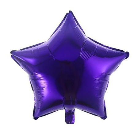Balão Metalizado Estrela 9" 23cm - Roxo