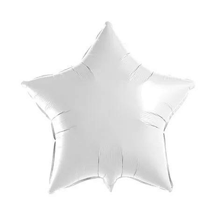 Balão Metalizado Estrela 9" 23cm - Branco