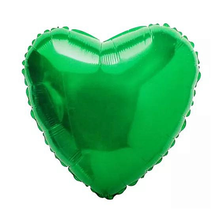 Balão Metalizado Coração 9" 23cm -Verde