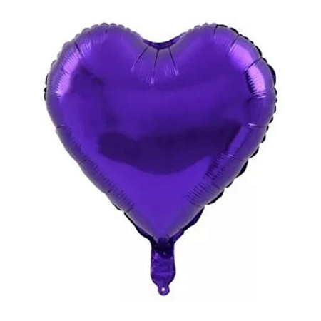 Balão Metalizado Coração 9" 23cm - Roxo