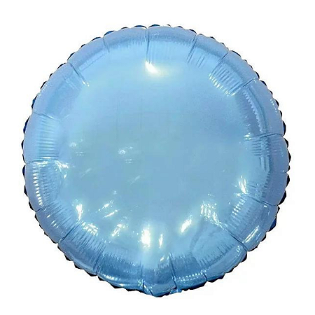 Balão Metalizado Redondo 9" 23cm - Azul Bebê