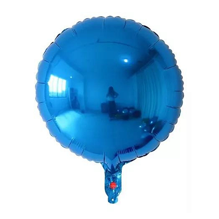 Balão Metalizado Redondo 9" 23cm - Azul