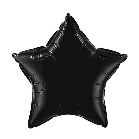 Balão Metalizado Estrela 9" 23cm - Preto