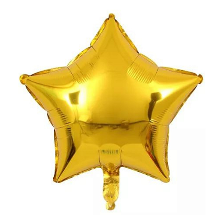 Balão Metalizado Estrela 9" 23cm - Dourado