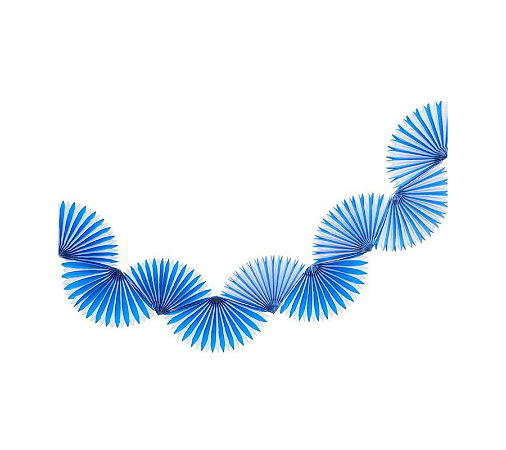 Guirlanda Leque de Papel de Seda - Listra Azul Espacial 1Un