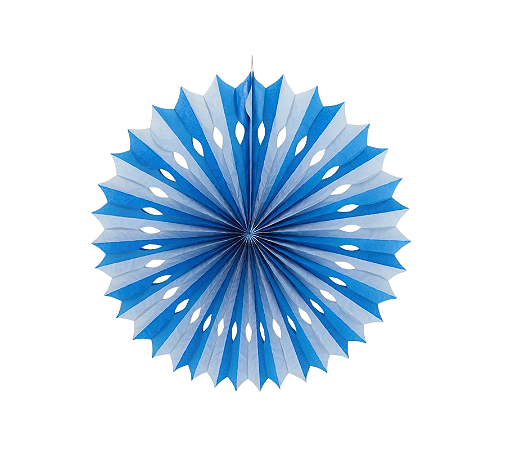 Enfeite Decorativo Leque de Papel Listra Azul Espacial 1Un