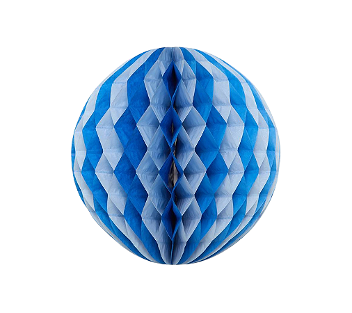 Globo Colmeia de Papel G 24cm - Listra Azul Espacial 1Un