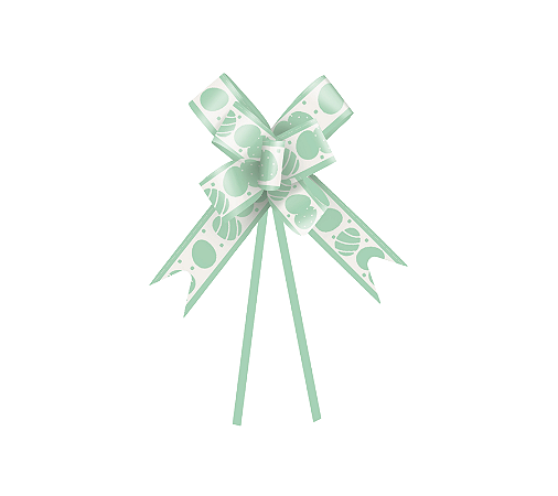 Laço Pronto Ovo de Páscoa Rainbow Verde 22mm 10Un