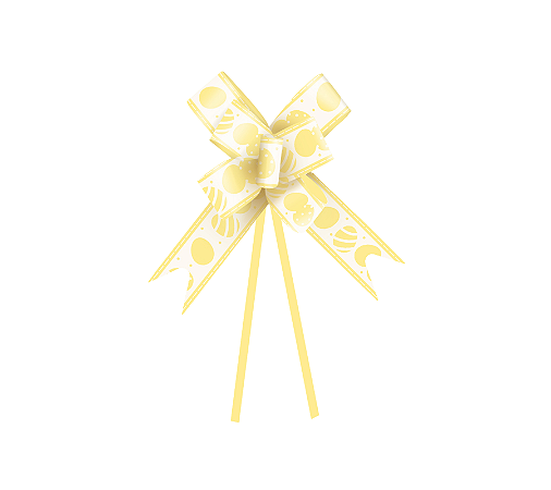 Laço Pronto Ovo de Páscoa Rainbow Amarelo 22mm 10Un