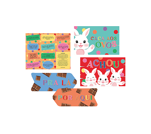 Kit Caça aos Ovos Felicitá Brincadeira de Páscoa