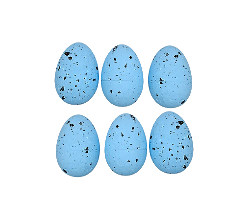 Ovos Decorativos Azul Páscoa 6cm 6Un