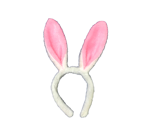Tiara De Pelúcia Orelhas Coelho Da Páscoa Rosa/Branco 1Un