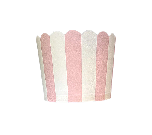 Forminhas para Cupcake Rosa Claro Listra Vertical 20n