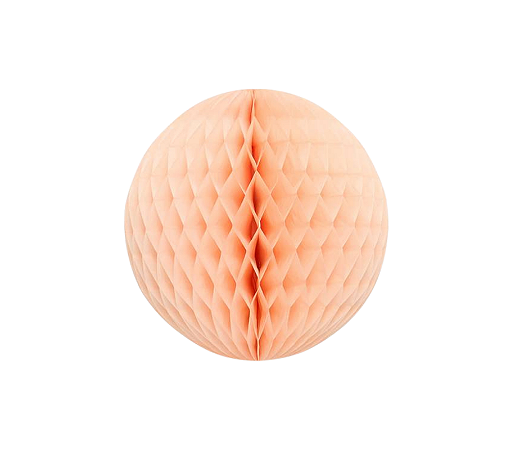 Globo Colmeia de papel tamanho M 17cm Pêssego 1un
