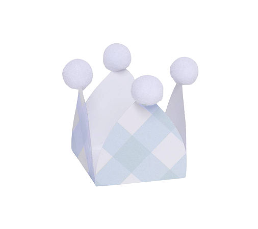 Forminha de doce Pompom (20und) - Xadrez Azul