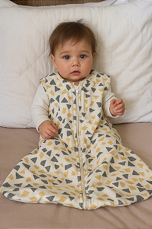 Saco de dormir para bebê em Moletinho Estampado (Meia Estação)