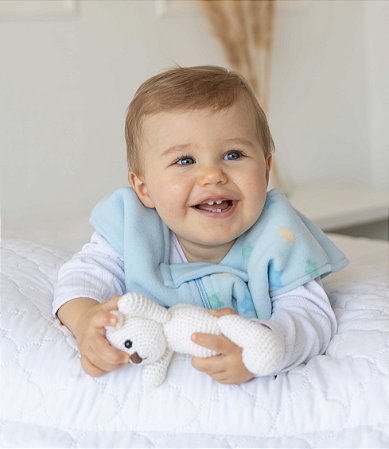 Saco de dormir para bebê em Microsoft Azul Estrelinha (inverno)