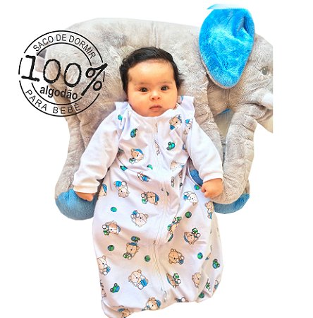 Saco para bebê dormir malha 100% algodão estampado (verão)