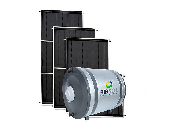 Kit Solar Boiler 300 litros sem Resistencia e 2 Placas solar 150x100 Aço Inox Ribsol Energia Solar