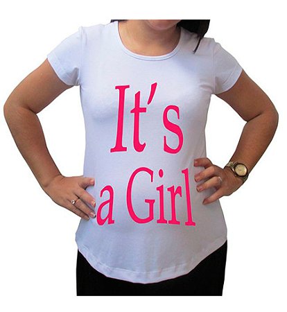 Camiseta Para Gestante It's a Girl BabyKinha