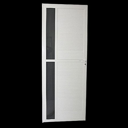 Porta Requinte Branca 210x80 Abe Direita, Vidro Incolor