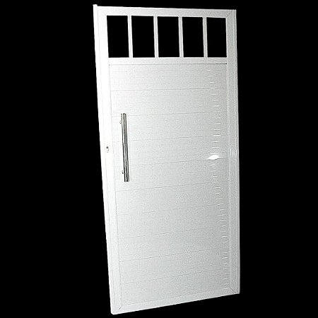 Portão Lambri Branco 180x100 Abertura Direita Com Puxador
