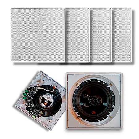 Kit Bluetooth Jbl de Embutir Som Ambiente c/ Amplificador + 4 Falantes de Teto