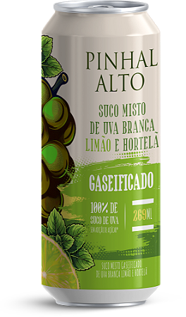 SUCO MISTO GASEIFICADO UVA BRANCA, LIMÃO E HORTELÃ/269 ML (12 un)
