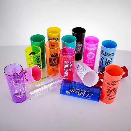 KIT 100 Copos Long Drink 350ml Personalizado - Reforçado