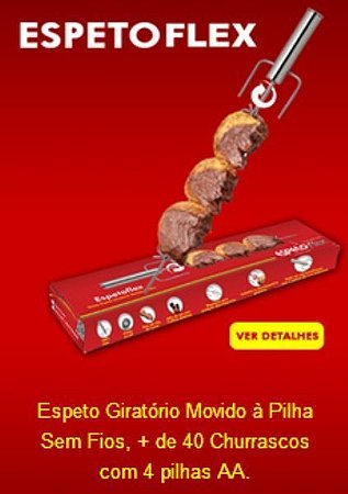 EspetoFlex - Espeto Giratório Movido a Pilha! 