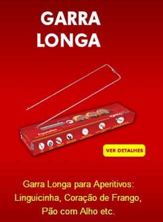 Combo 3 + 2 garras longas Espetoflex - Espeto giratório movido