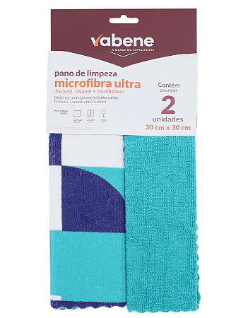 Pano de Microfibra Vabene 30x30cm c/2 Amarelo