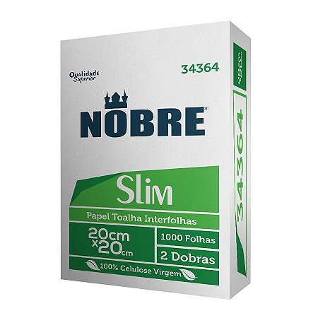 Papel Toalha Interfolha Nobre Slim 20x20cm 100% 1000 Folhas