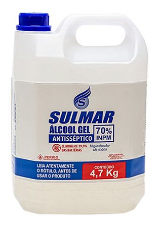 Álcool Gel Antisséptico Sulmar 70º 5L