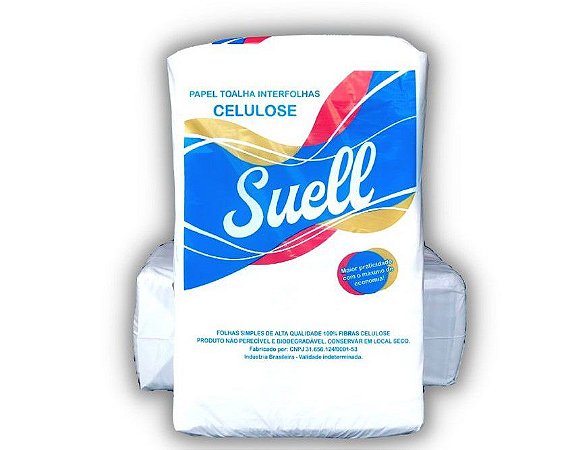 Papel Toalha Interfolhado 100% Celulose Suell 21x20cm c/1000