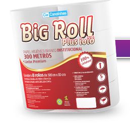 Papel Higiênico Big Roll Plus 100% Celulose 8x300m Ref.: 3028