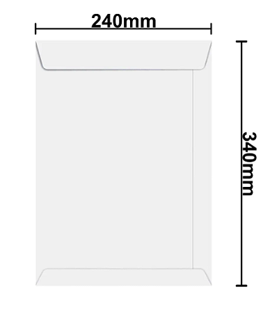 Envelope Branco Oficio A4 244x340mm 90G c/100
