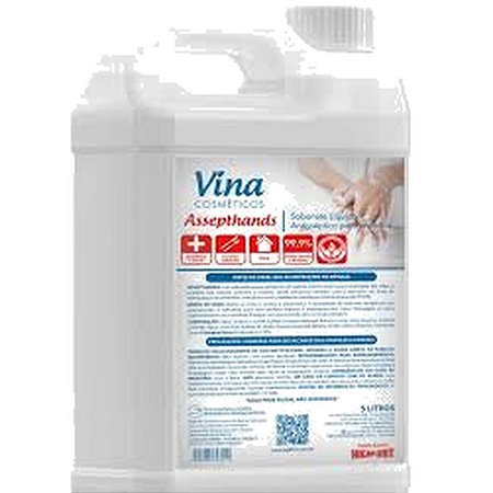 Sabonete Líquido Antisséptico para Mãos Vina Assepthand 5L