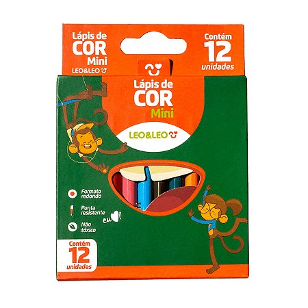 Lápis de Cor Redondo Mini 12 Cores