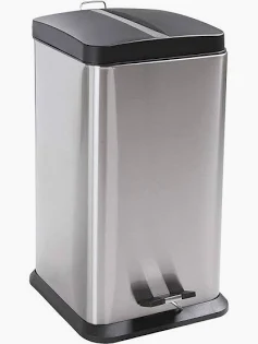 Lixeira c/ Pedal Inox Quadrada 20L Jaspe