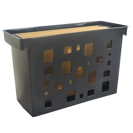 Caixa Arquivo Preta c/6 Pastas Suspensas Kraft