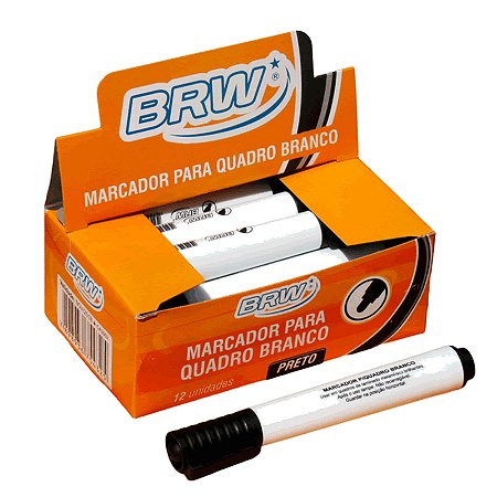 Caneta Quadro Branco BRW Preta