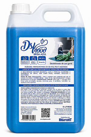 Desinfetante Concentrado Higifort DSF1000 1:30 5L Brisa Azul