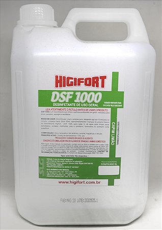 Desinfetante Concentrado Higifort DSF1000 1:30 5L Capim Limão
